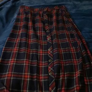 Plaid long skirt